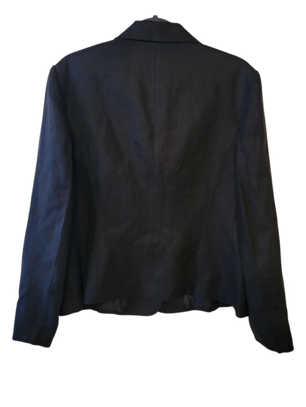Talbots Black Irish Linen Two Button Blazer Jacket Size 16 - Picture 2 of 3
